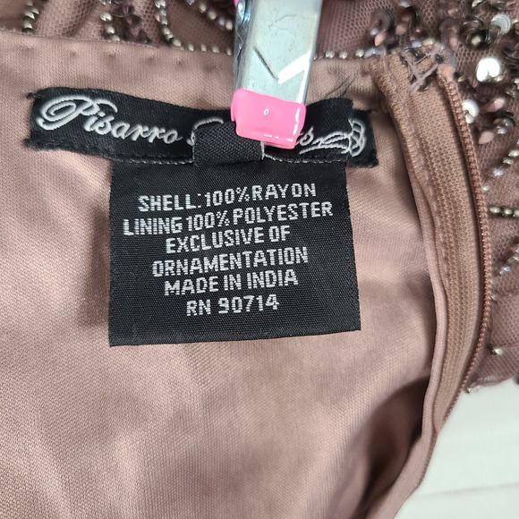 Pisarro Nights Beaded Gown 10 Embellished Mauve Purple Mother Of The Bride FLAW - Picture 16 of 16